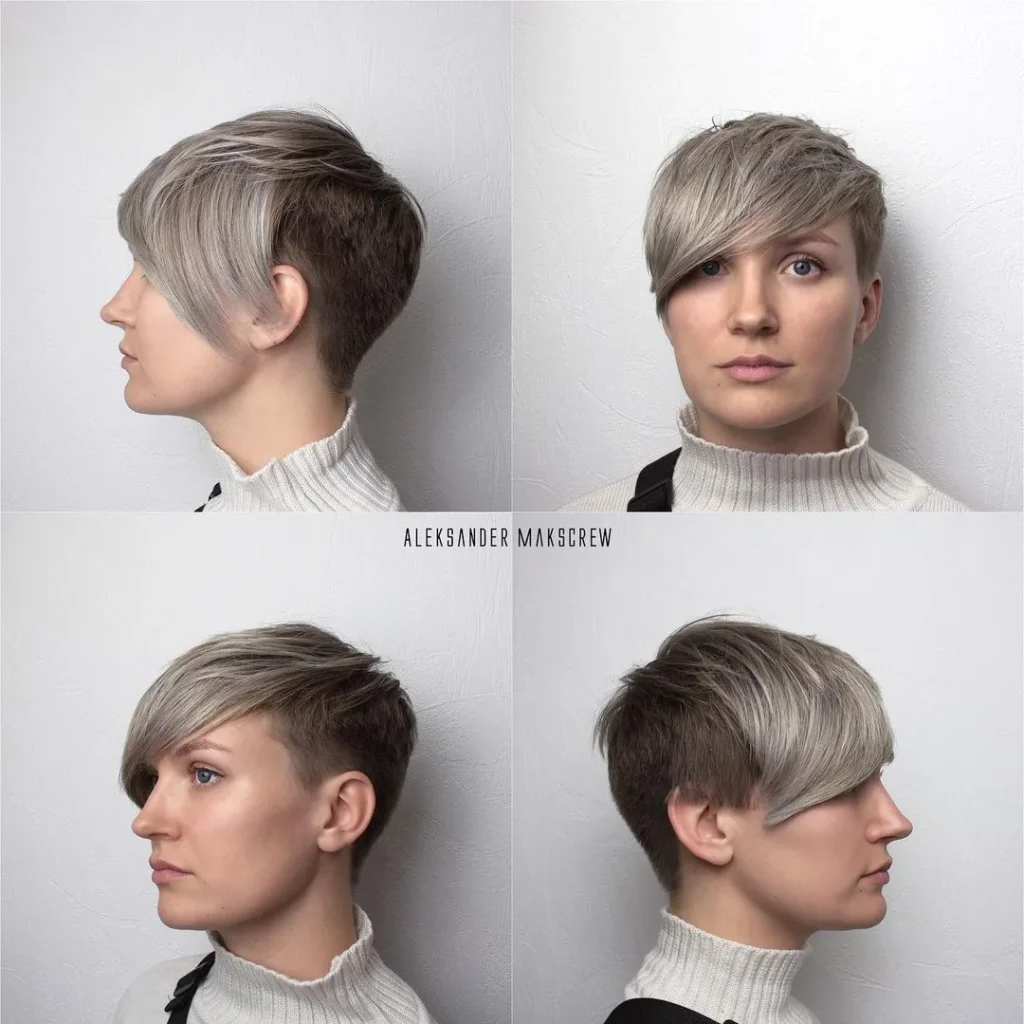 Asymmetrischer Pixie mit Pony
