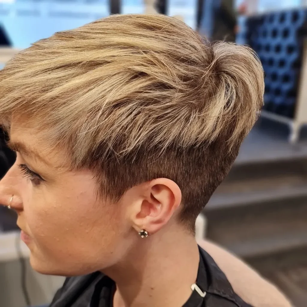 Pixie-Cut für dichtes Haar mit dunklen Lowlights