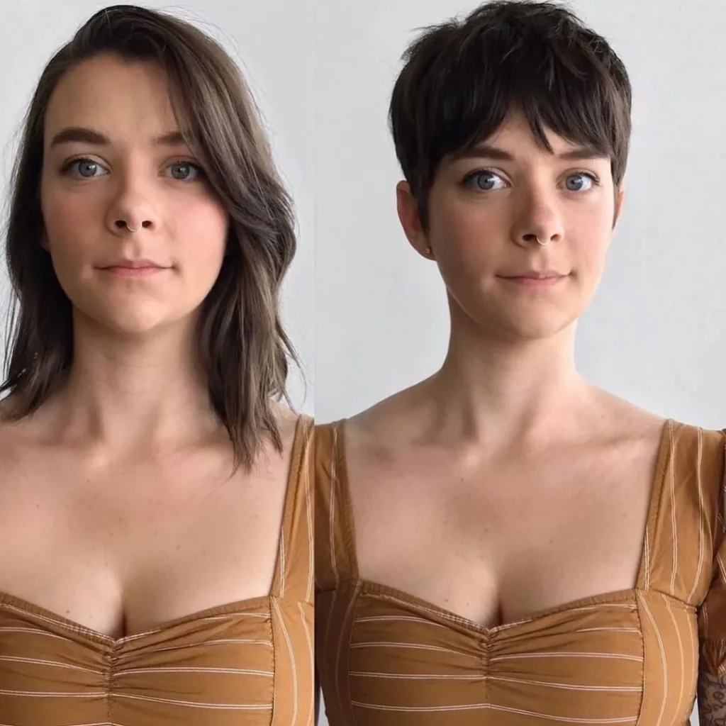 Pixie-Cut für dünnes Haar und ovales Gesicht