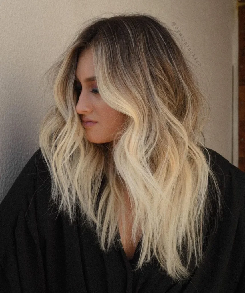 Blonde Ombre-Highlights und Baby-Highlights