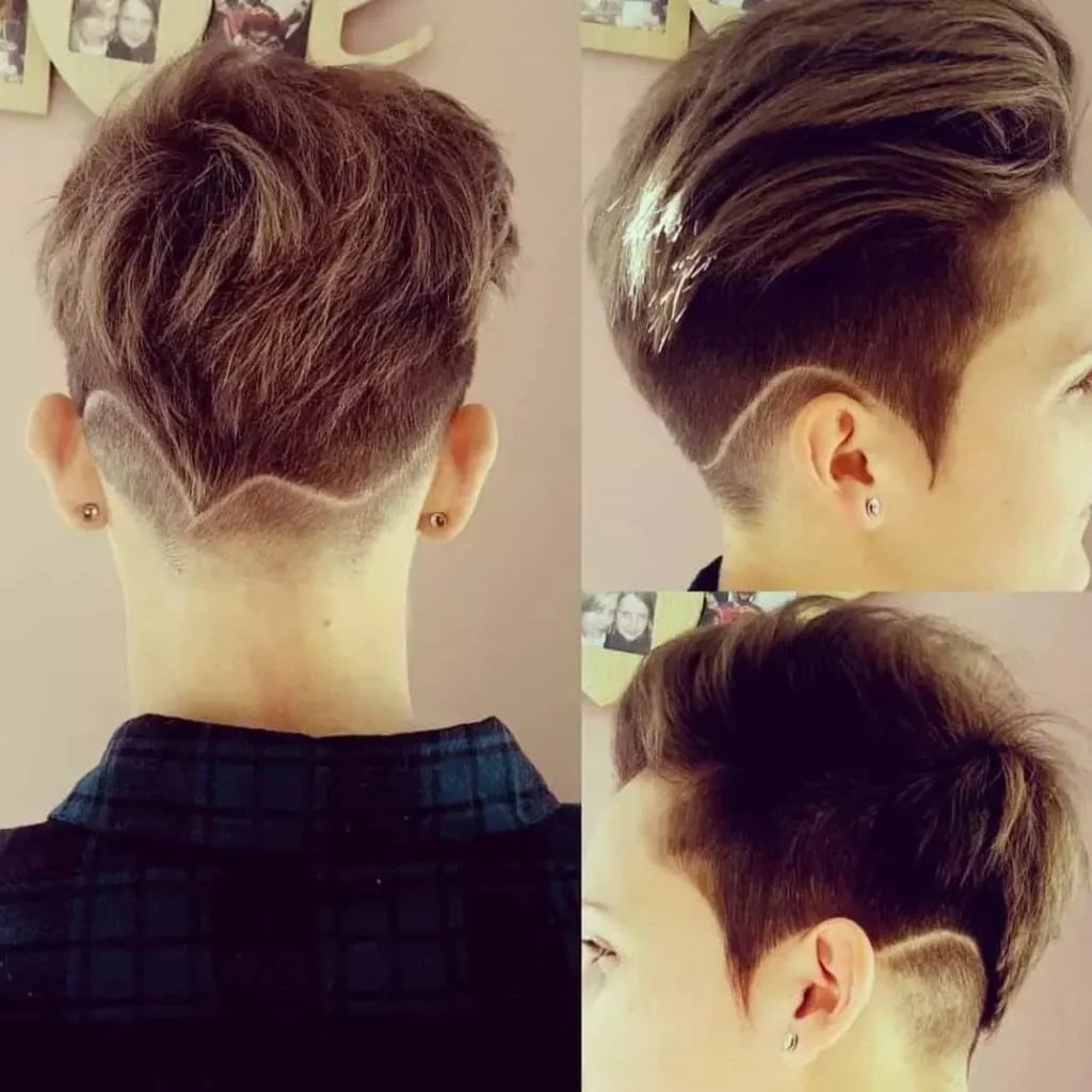 Pixie-Cut für dichtes Haar mit kantigen Fades