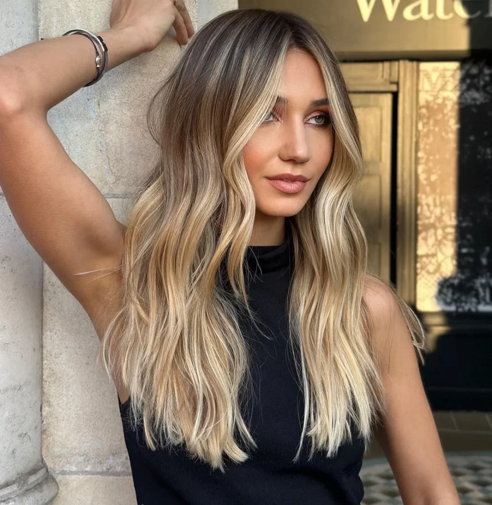 Braunes und blondes Balayage-Haar