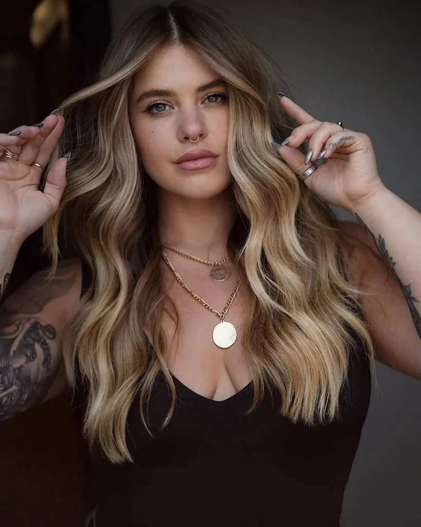 Warmes Blond und Braun Balayage