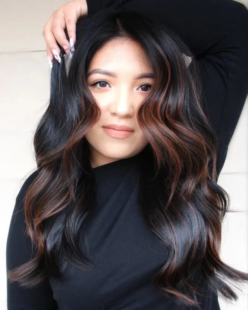 Kastanien-Mahagoni-Balayage