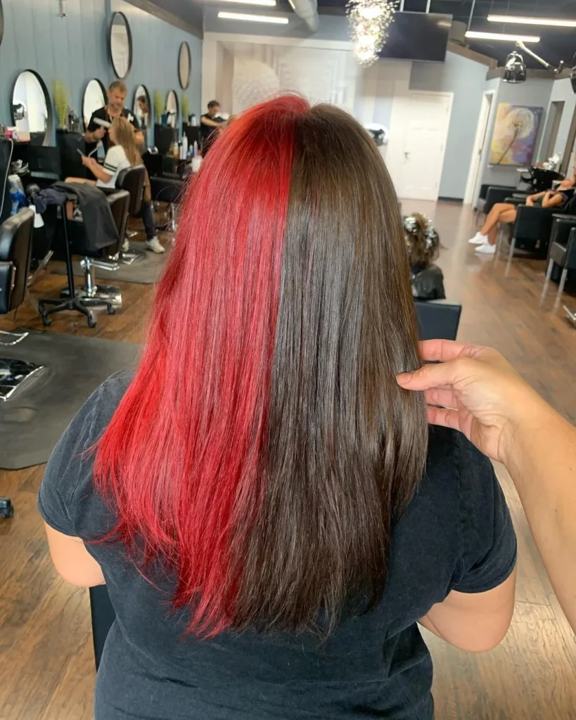 Rote und braune Split-Dye