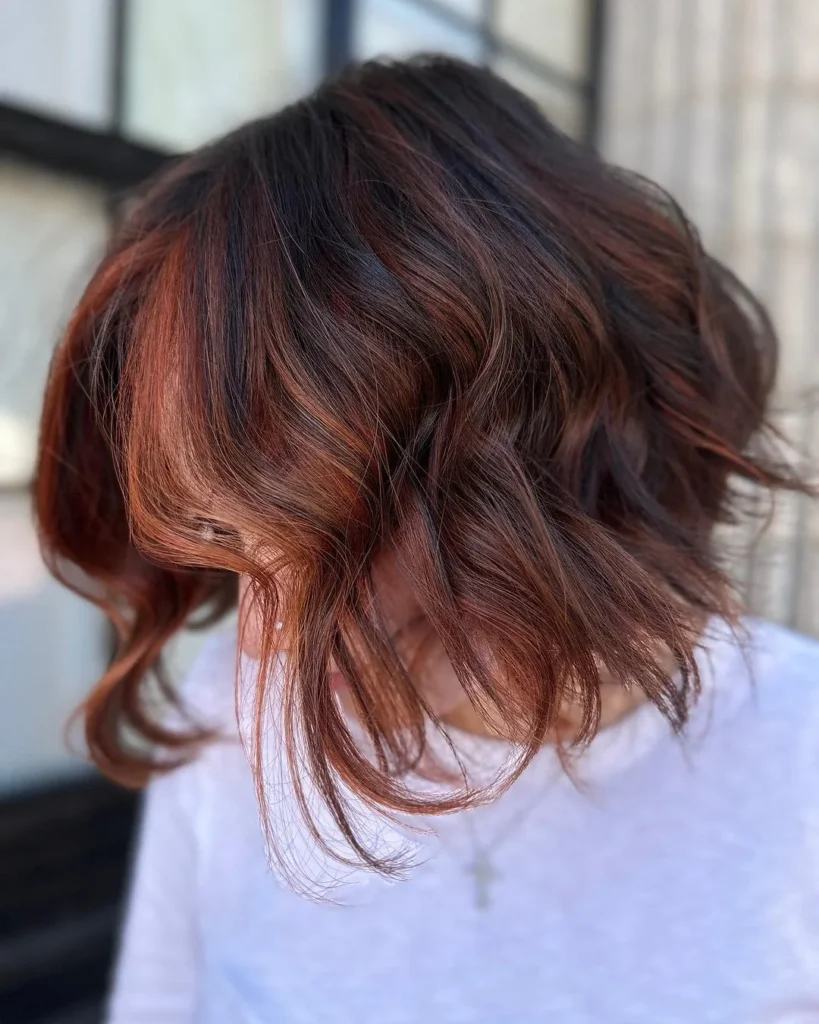 Cowboy-Kupfer-Braun-Balayage auf kurzem Haar