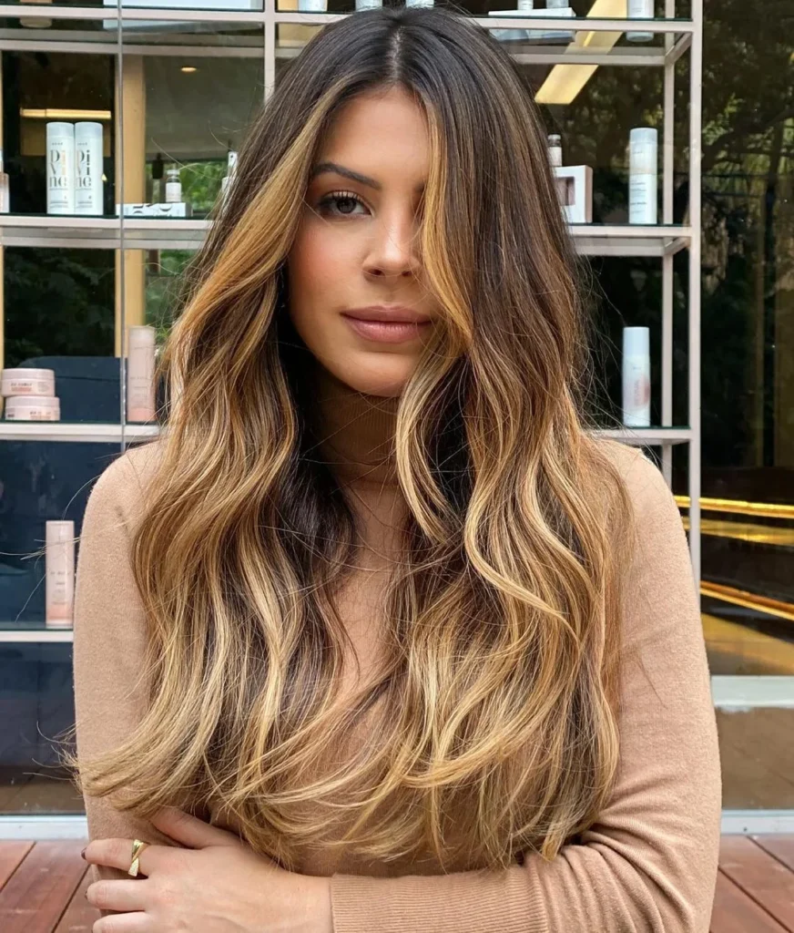 Goldbraun Balayage