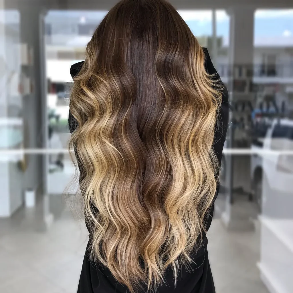 Goldenes, Gesichts-umrahmendes Brünette-Balayage