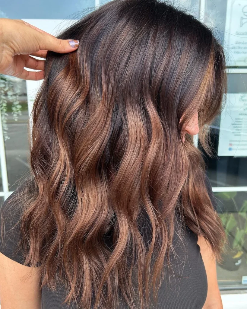 Rosiges Karamell Balayage