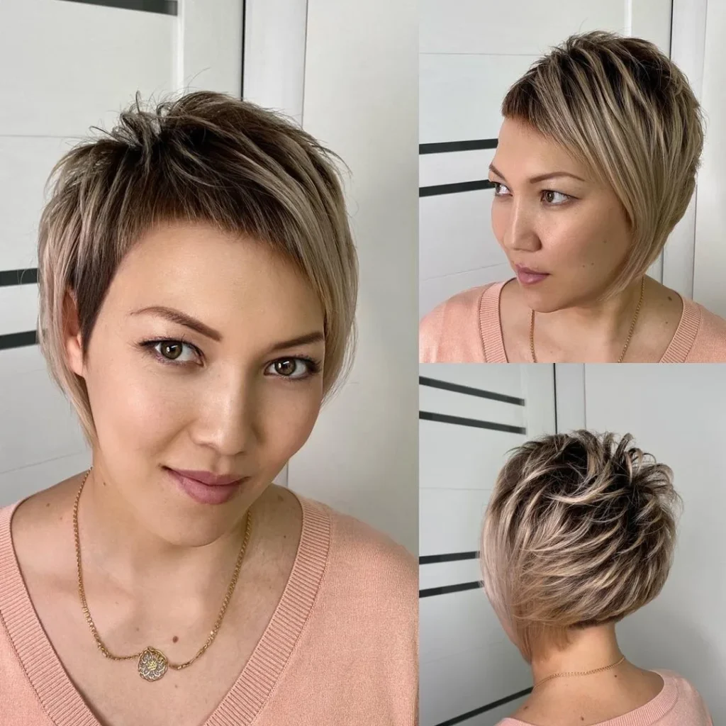 Ausgefallene aschblonde Frisur