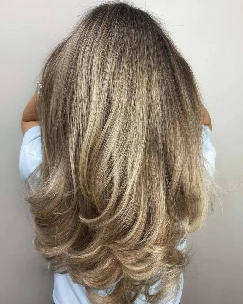 Blonde Highlights auf kastanienbraunem Haar