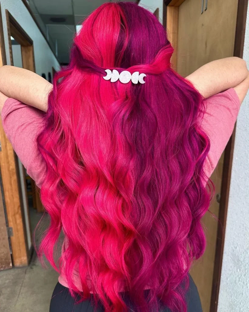 Magenta und leuchtend rosa Split Dye