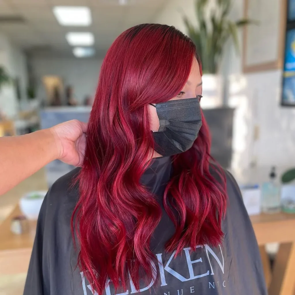 Rotes Ombre Balayage