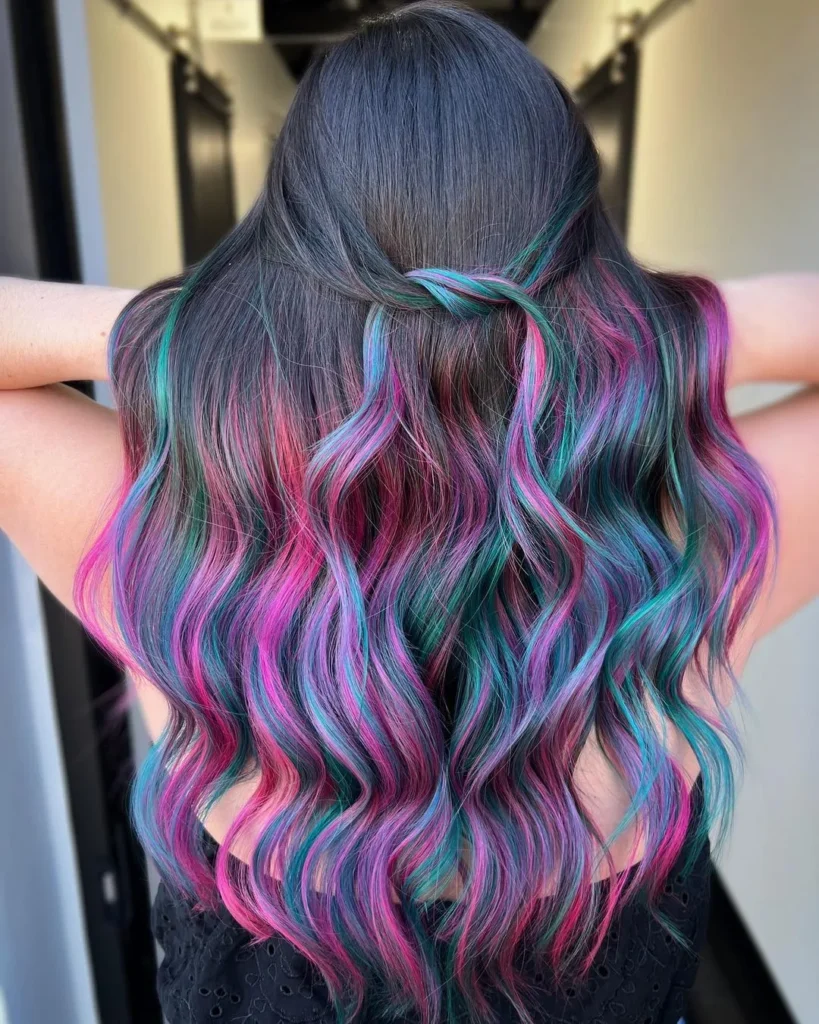 Teal und Magenta Balayage