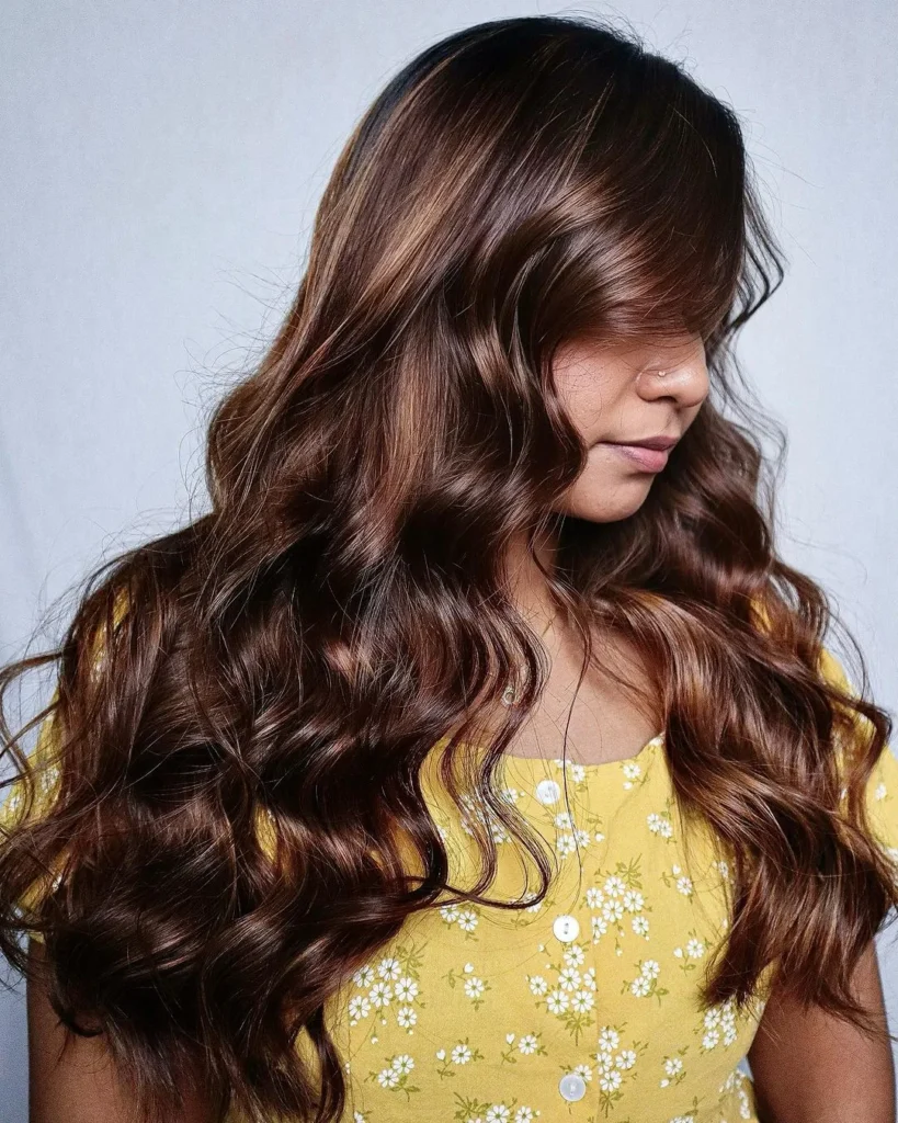 Glänzendes Karamell-rotbraunes Balayage