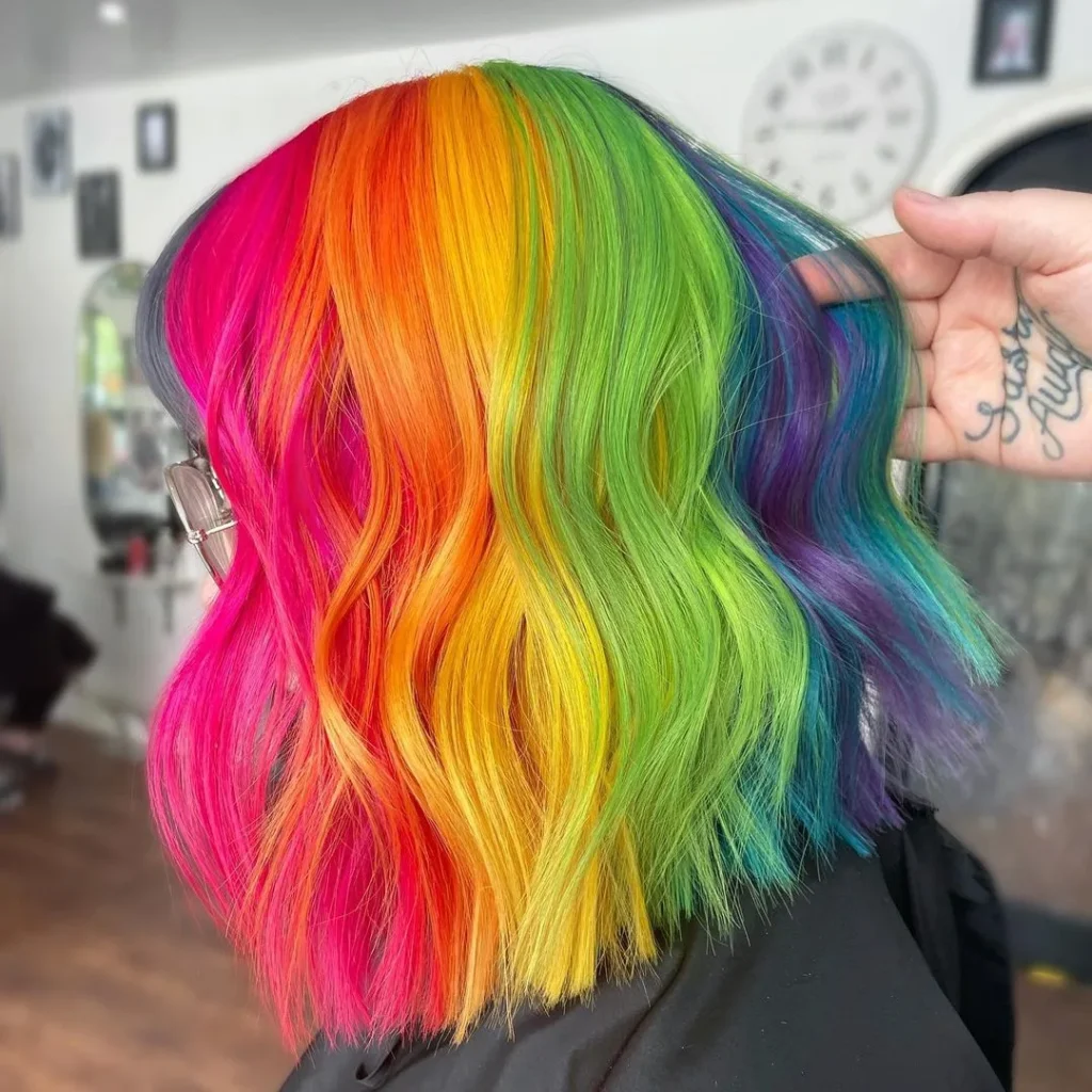  Neonfarbenes Regenbogenhaar