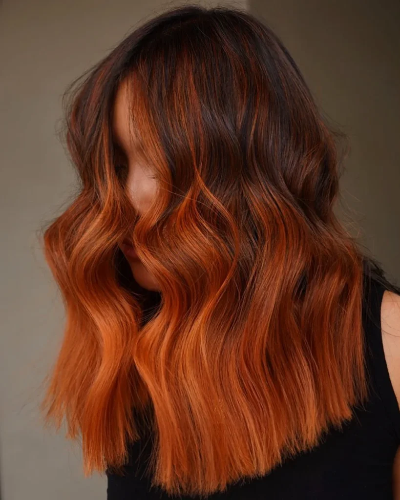 Rotbraunes Balayage